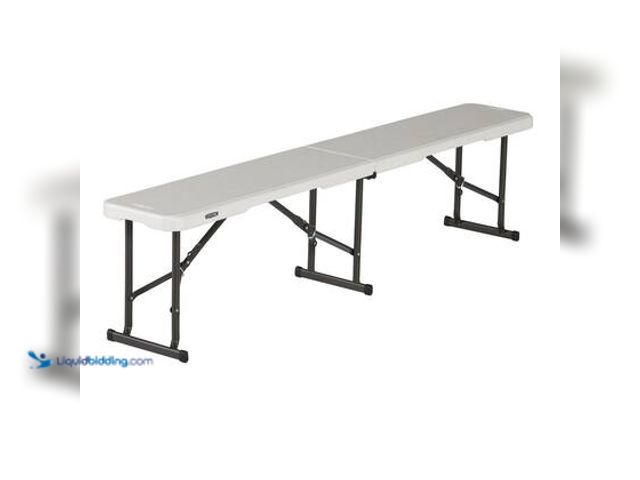 Lot 49-5539878 - Lifetime Almond Resin 6 ft. Fold-In-Half Bench. Model # 81156., Unused