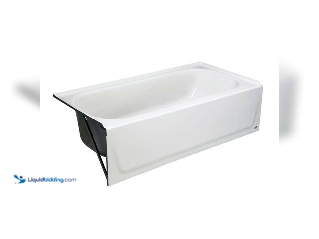 Lot 49-5447778 - Bootz Industries Maui 60 in. x 30 in. Alcove Soaking Bathtub with Left Drain in White. [Model # 011-...
