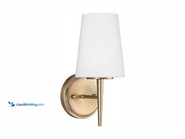 Lot 49-5572421 - Generation Lighting Driscoll 5 in. 1-Light Contemporary Modern Satin Brass Wall Sconce Bathroom Vani...