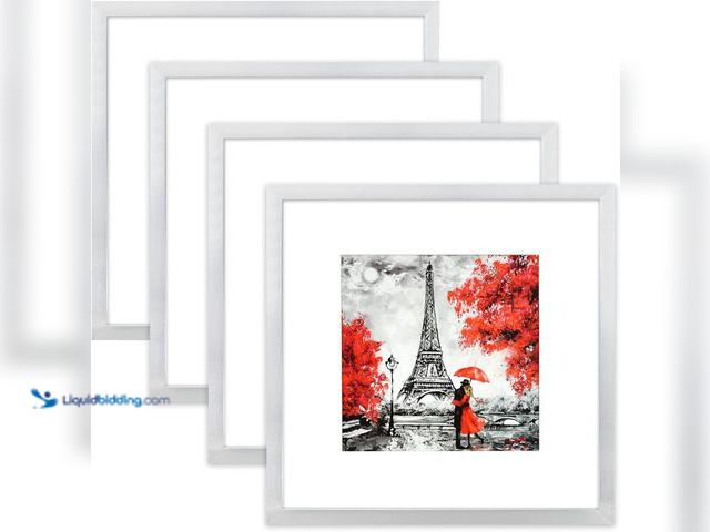Lot 49-5416004 - BEYAHELA Square Picture Frame Set of 4, 14x14 Picture Frame without Mat or Display 10x10 Photo Frame...