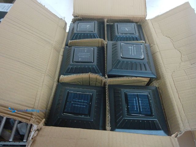 Lot 49-1629219 - Lot of (6) Monteaux Lighting Black Integrated LED Outdoor Solar Pathway Light with Clear Glass, Mode...