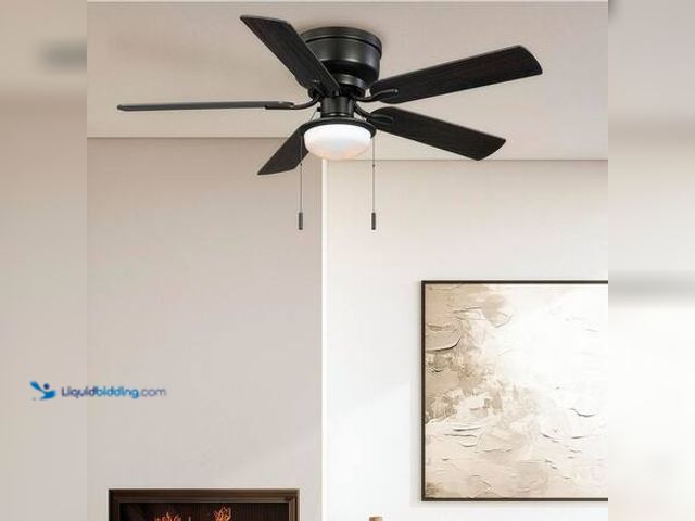 Lot 49-5546379 - Hampton Bay Colton 52 in. Indoor Flat Bronze Low Profile Ceiling Fan with Light Kit and Bright White...