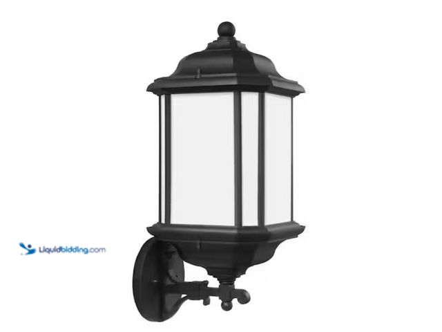 Lot 49-1631285 - Generation Lighting Kent 1-Light Black Outdoor 19.25 in. Wall Lantern Sconce, Model # 84532-12, Unus...