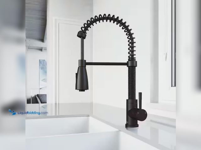 Lot 49-1567186 - VIGO Brant Single Handle Pull-Down Sprayer Kitchen Faucet in Matte Black, Model # VG02003MB, New.   ...