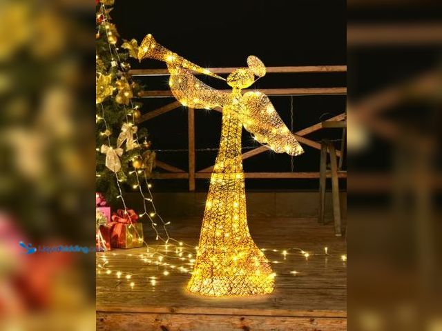 Lot 49-1539988 - Ktaxon 4 FT Lighted Christmas Angel, Outdoor Glittered Angel with 130 Warm White Lights Outdoor Chri...