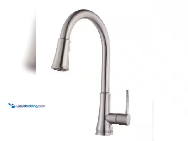Lot 49-3631343 - Pfister Transitional Single Handle Pull Down Sprayer Kitchen Faucet in Stainless Steel Model: G529-P...