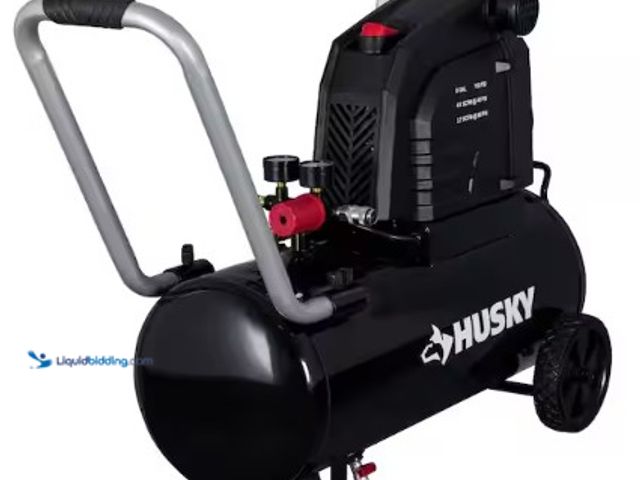Lot 49-2022498 - Husky 8 Gal. 150 PSI Portable Electric Oil-Free Horizontal Hotdog Air Compressor with Rubber Wheels ...