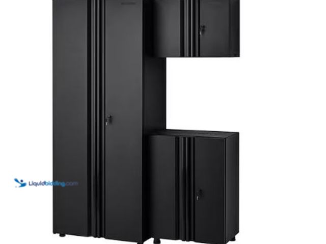 Lot 49-1600894 - Husky 3-Piece Regular Duty Welded Steel Garage Storage System in Black, Model # GS05403-1D, MSRP $99...