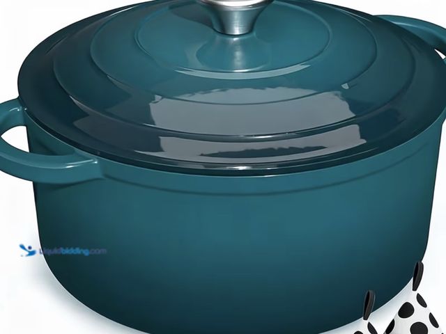 Lot 49-1975258 - Small Dutch Oven. 3 quart enameled cast iron with lid. Induction &amp; all stovetops safe. Oven safe...