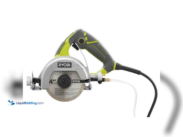 Lot 49-5452268 - RYOBI
12 -Amps 4 in. Blade Corded Wet Tile Saw  SKU # 1001191123Item is used, tested/works.