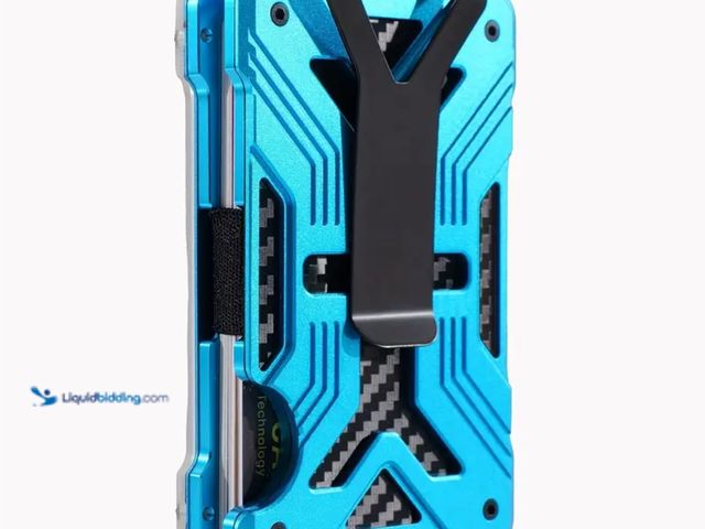 Lot 49-1816697 - New Blue Minimalist Wallet  With Money Clip  - RFID