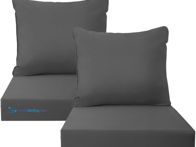 Lot 49-5549732 - PatioGlow Outdoor Seat Cushion Set, 22" x 22" x 3.5", Set of 2, Water-Resistant & Fadeness Patio Fur...
