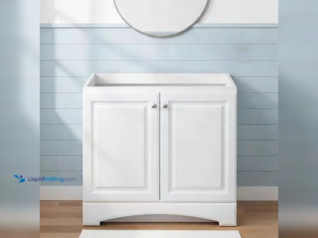 Lot 49-1636829 - Glacier Bay 36" White Bath Vanity (Cabinet Only) No Top, No Sink, Model # GB36P2-WH, Unused, NOTE: H...