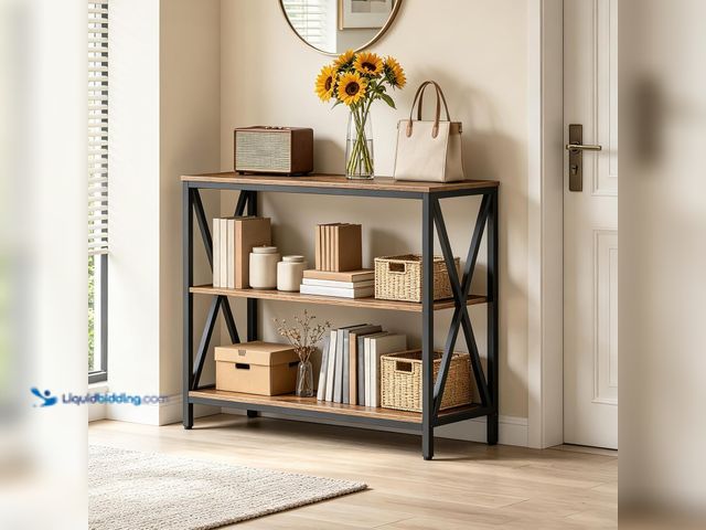Lot 49-5543307 - MAHANCRIS 31.5" Sofa Table, Industrial Console Table, 3-Tier Entryway Table, Narrow Sofa Table with ...