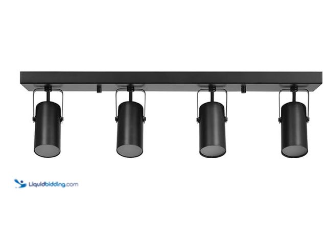 Lot 49-1575513 - GLOBE Electric 64000051 24" 4-Light 22W Dimmable LED Integrated Track Lighting, Matte Black, Lightin...
