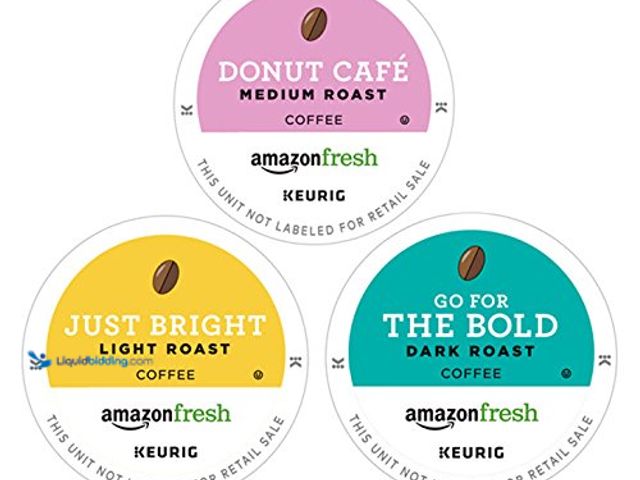 Lot 49-3531133 - AmazonFresh 60 Ct. Coffee Variety Pack, 3 Flavors, Keurig K-Cup Brewer Compatible (best by 4/19/25)