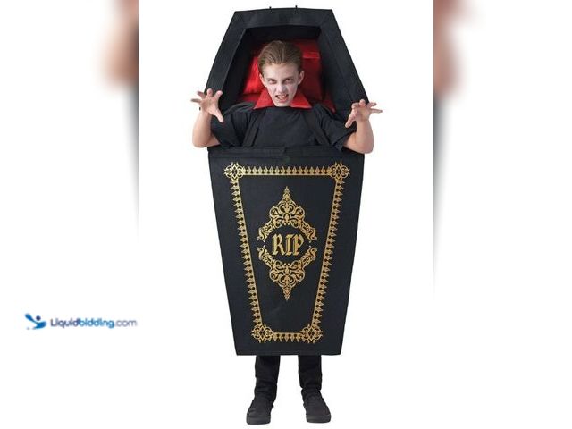Lot 49-5437624 - Kid's Vampire Casket Costume. [Model: Y52090] Unused. Slightly dirty from storage.
