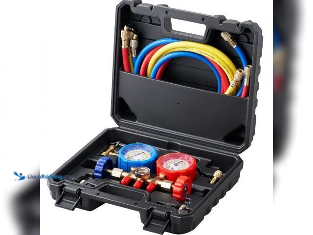 Lot 49-1625357 - VEVOR AC Gauge Set - 3 Way AC Manifold Gauge Set for R134A R22 R12 R502 Refrigerant, Freon Gauges wi...