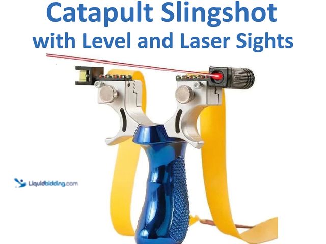 Lot 49-3430616 - Catapult Slingshot Blue with Level and Laser Sights - NEW - Featuring anti-skid design, the arc of t...
