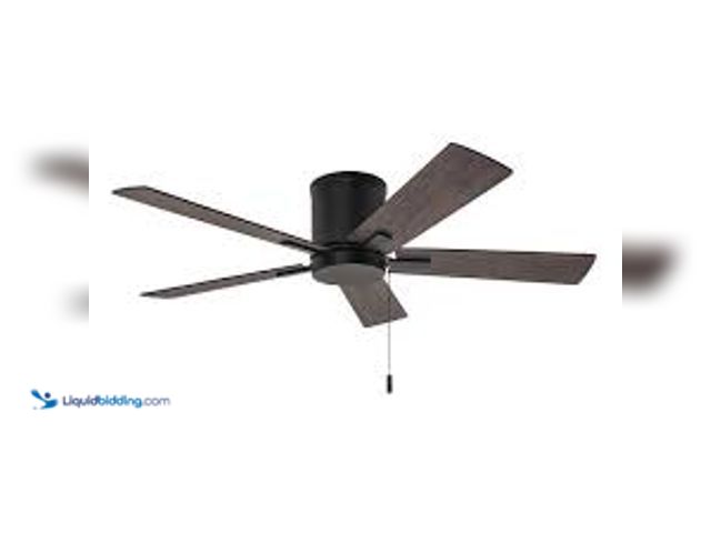 Lot 49-5407118 - Hampton Bay Grantway 48 in. Indoor/Covered Outdoor Matte Black Low Profile Ceiling Fan Without Light...