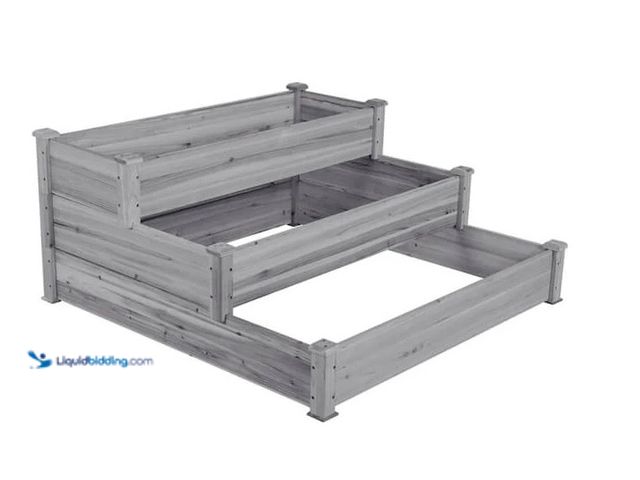 Lot 49-5543252 - Yaheetech 3 Tier Raised Garden Bed. Model #610913 gray . Unused with attachments and hardware