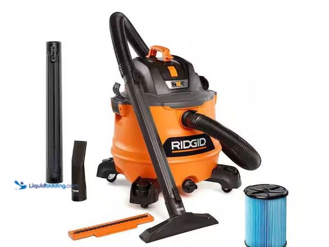 Lot 49-3600200 - RIDGID 14 Gal. 6.0 Peak HP NXT Shop Vacuum Wet Dry Vac with Fine Dust Filter, Locking Hose, Wands an...