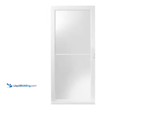 Lot 49-1625593 - Andersen 3000 Series 36 in. x 80 in. White Left-Hand/Outswing Full-View Retractable Aluminum Storm D...