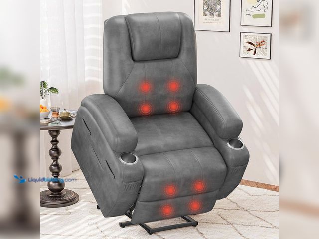 Lot 49-5487532 - LACOO
Gray Leather Power Lift Standard (No Motion) Recliner with Power Lift (unable to test) Used