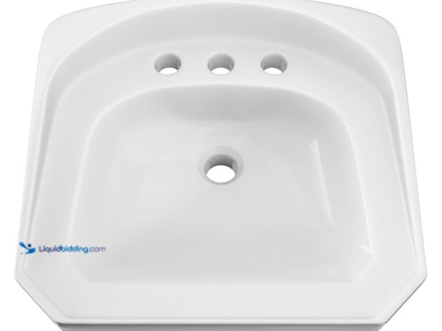 Lot 49-1547496 - ProLo Wall Mounted Sink, 20" X 18" 4" Center, 5" BackSplash, Concealed Arm Carrier, White, Unused, D...