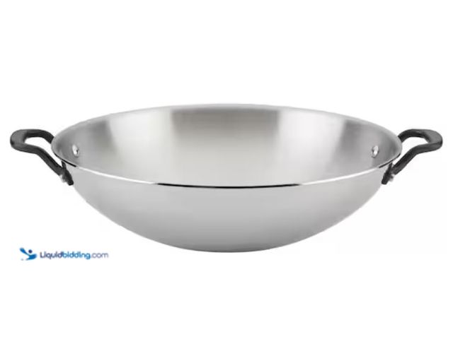 Lot 49-2006749 - KitchenAid 5-Ply Clad 15 in. Polished Stainless Steel Wok, Model # 30008, Unused, Factory packed.  R...