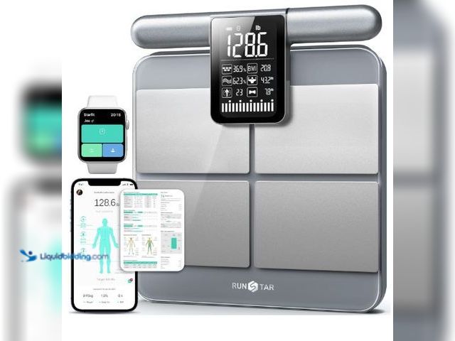 Lot 49-5436664 - Runstar Scale for Body Weight and Fat Percentage, 8-Electrodes Precision Digital Smart Scale for BMI...