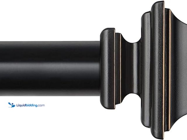 Lot 49-5452165 - KAMANINA Black Curtain Rods for Windows 66 to 120 Inch, 1 Inch Heavy Duty Long Curtain Rod 32 to 115...