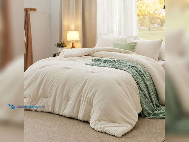 Lot 49-5538823 - Bedsure Full Comforter Set, Cream Soft Prewashed Bedding for All Seasons, 3 Pieces GentleSoft™ Bed S...