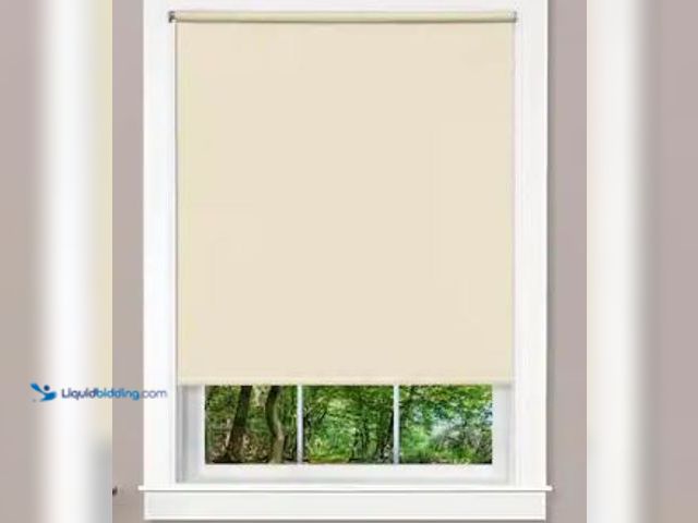 Lot 49-1514639 - Lot of 2 ACHIM Tear Down Cut-to-Size Ivory Cordless Room Darkening Telescopic Width Vinyl Window Sha...