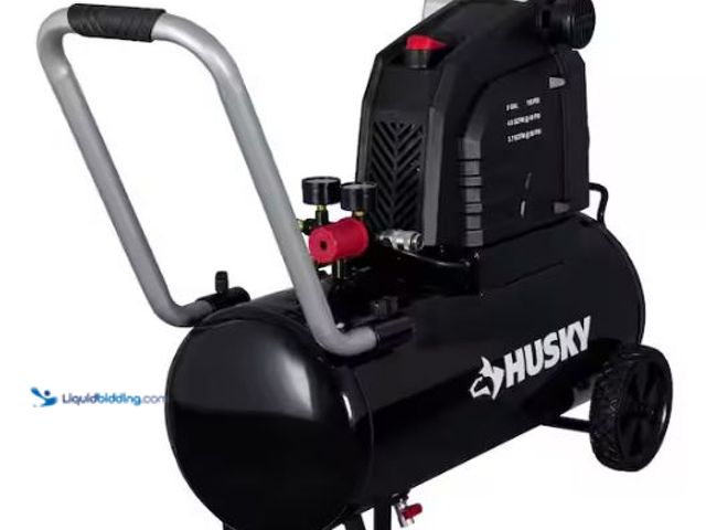 Lot 49-3473152 - Husky 8 Gal. 150 PSI Portable Electric Oil-Free Horizontal Hotdog Air Compressor with Rubber Wheels ...