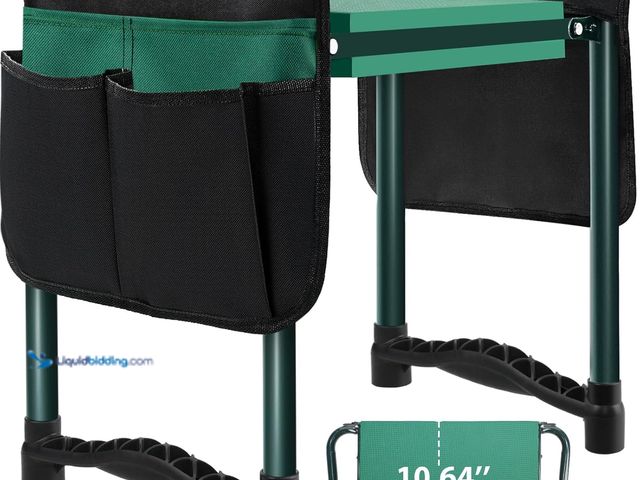 Lot 49-3536872 - TomCare Garden Kneeler and Seat 10.64” Wider Larger Soft Kneeling Pad Garden Bench with 2 Large Tool...