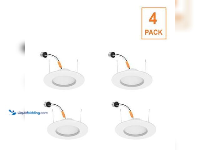 Lot 49-5544683 - Commercial Electric CE 5/6 in. 5CCT selectable Recessed Retrofit Trim California 4-Pack. Model # NS0...