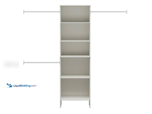Lot 49-2000794 - StyleWell Westport 25 in W x 83.25 in H White Laminate Board Traditional Closet System Tower, Model ...