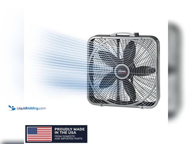 Lot 49-3564461 - Lasko
Power Plus 20 in. 3 Speed Box Fan for Home in Gray with Weather Shield Design for Window Use,...