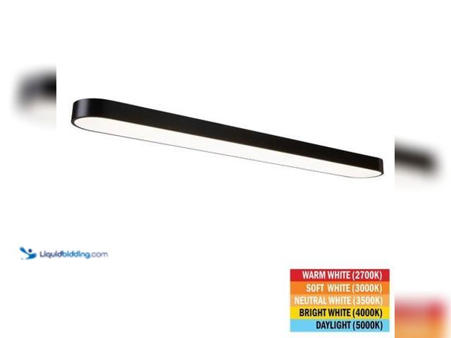 Lot 49-5549564 - Commercial Electric 4 ft. x 8 in. Black LED Flush Mount Ceiling Light Fixture 2700K 3000K 3500K 4000...