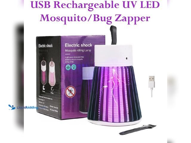 Lot 49-5492836 - USB Rechargeable UV LED Mosquito/Bug Zapper 6.39"T x 3.46"W White with Green - NEW - Safe for Indoor...