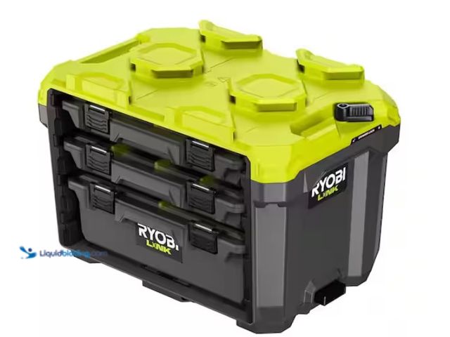 Lot 49-1578082 - RYOBI LINK Slot Box Organizer Drawer Tool Box Kit, Model # STM313K, Unused, Scuffs & scratches from ...