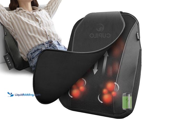 Lot 49-1810614 - CORDLESS MASSAGER    CUPILO Cordless Low Back Massger with Heat - 4D Kneading Lower Back Massager fo...