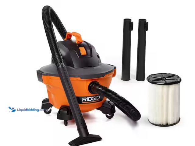 Lot 49-1547199 - RIDGID 6 Gal. 3.5 Peak HP NXT Shop Vacuum Wet Dry Vac with General Debris Filter, Locking Hose and A...
