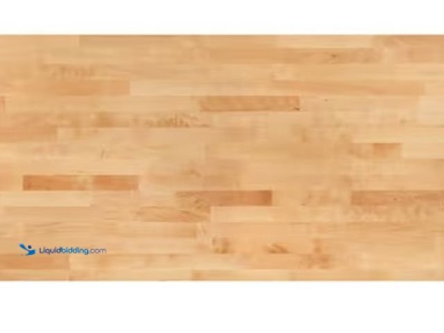 Lot 49-1519022 - Hampton Bay 5 ft. L x 30 in. D Finished Engineered Birch Butcher Block Desktop Countertop with Stand...