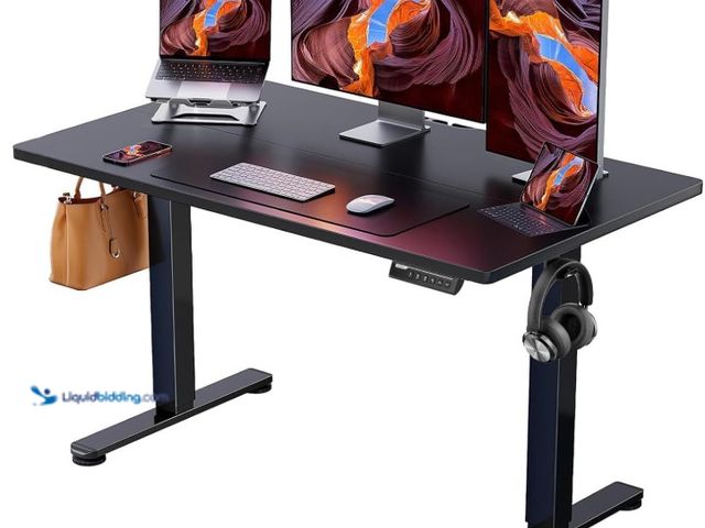 Lot 49-1516426 - ErGear Height Adjustable Electric Standing Desk, 48 x 24 Inches Sit Stand up Desk, Memory Computer H...