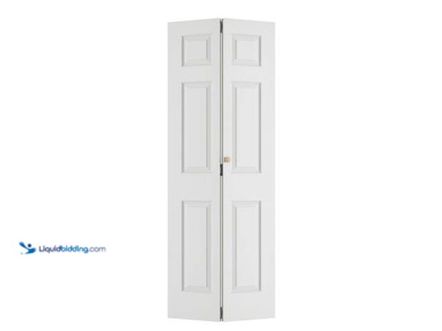 Lot 49-5553410 - SOCBAZZAR 28 in. x 78.4 in. 3-Panel Hollow Core White Primed Molded Composite MDF Closet Bi-Fold Doo...