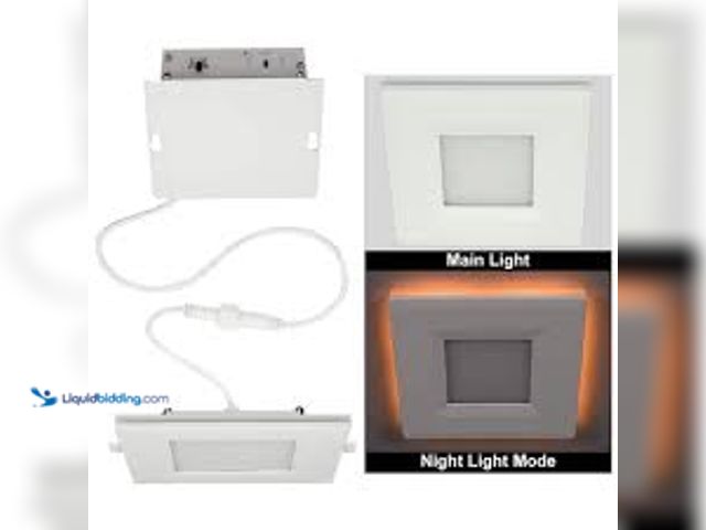 Lot 49-5415479 - Qty. 2. Commercial Electric 4 in. Square Canless Adjustable CCT Integrated LED Recessed Light Trim N...
