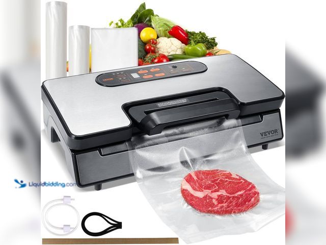 Lot 49-5543481 - VEVOR
Vacuum Sealer Machine 90 Kpa 130-Watt Powerful Dual Pump and Dual Sealing Dry and Moist Food ...