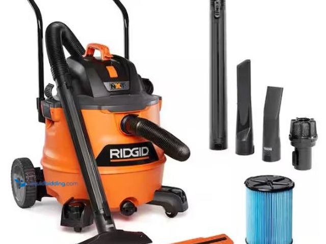 Lot 49-1569618 - RIDGID 16 Gal. 6.5 Peak HP NXT Shop Vacuum Wet Dry Vac with Cart, Fine Dust Filter, Hose and Accesso...